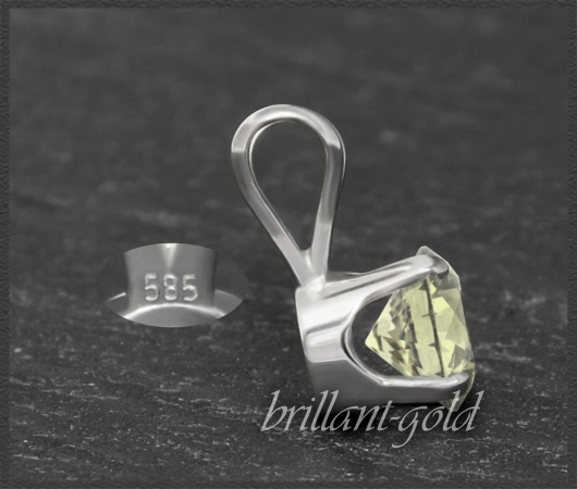 Anhänger 585 Gold Citrin hell gelb, 4,5,6,7mm